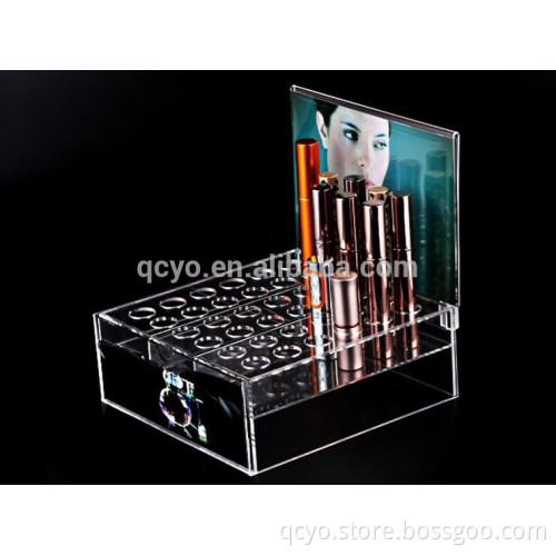 Clear Acrylic Lipstick Organizer/Holds 24 Lipstick Display rack
